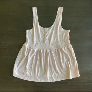 Ultra Flirt Button Neck Peplum Tank Top